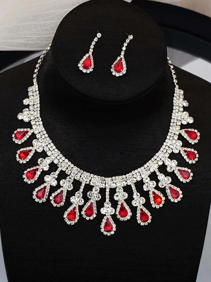 Glamorous Crystal Rhinestone Pageant Jewelry Set MSE00132