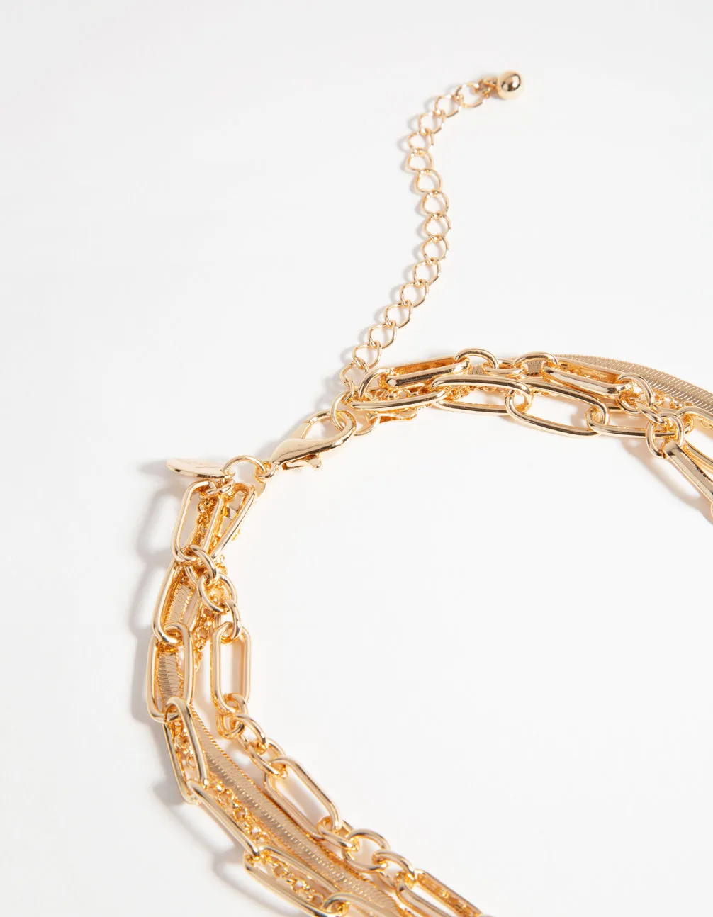 Gold Chain & Freshwater Pearl 4-Row Necklace