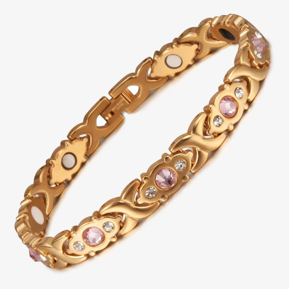 Gold-color Stainless Steel Bracelet Women Cross Health