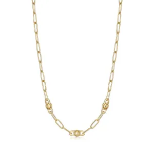 Gold Orb Link Chunky Chain Necklace