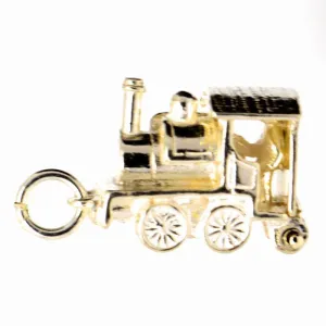 Gold Steam Engine Train Charm