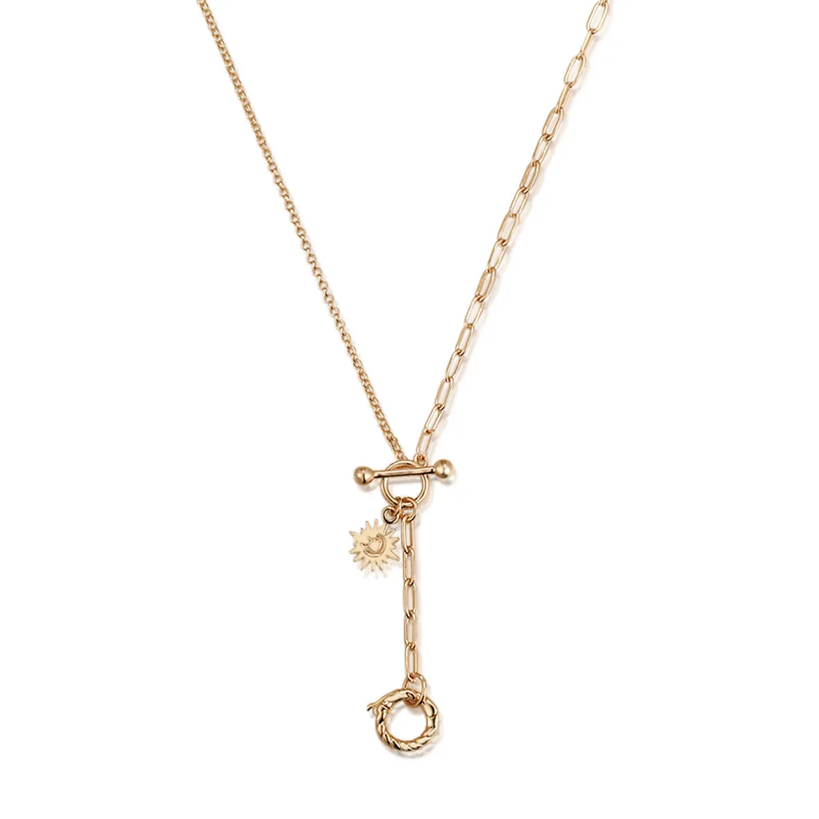 Gold Toggle Lariat 2-way Necklace