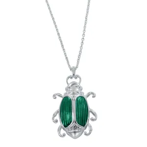 Green Queen Beetle Necklace