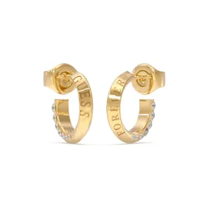 Guess Yellow Gold Plated 16mm Circle Hoop Earrings