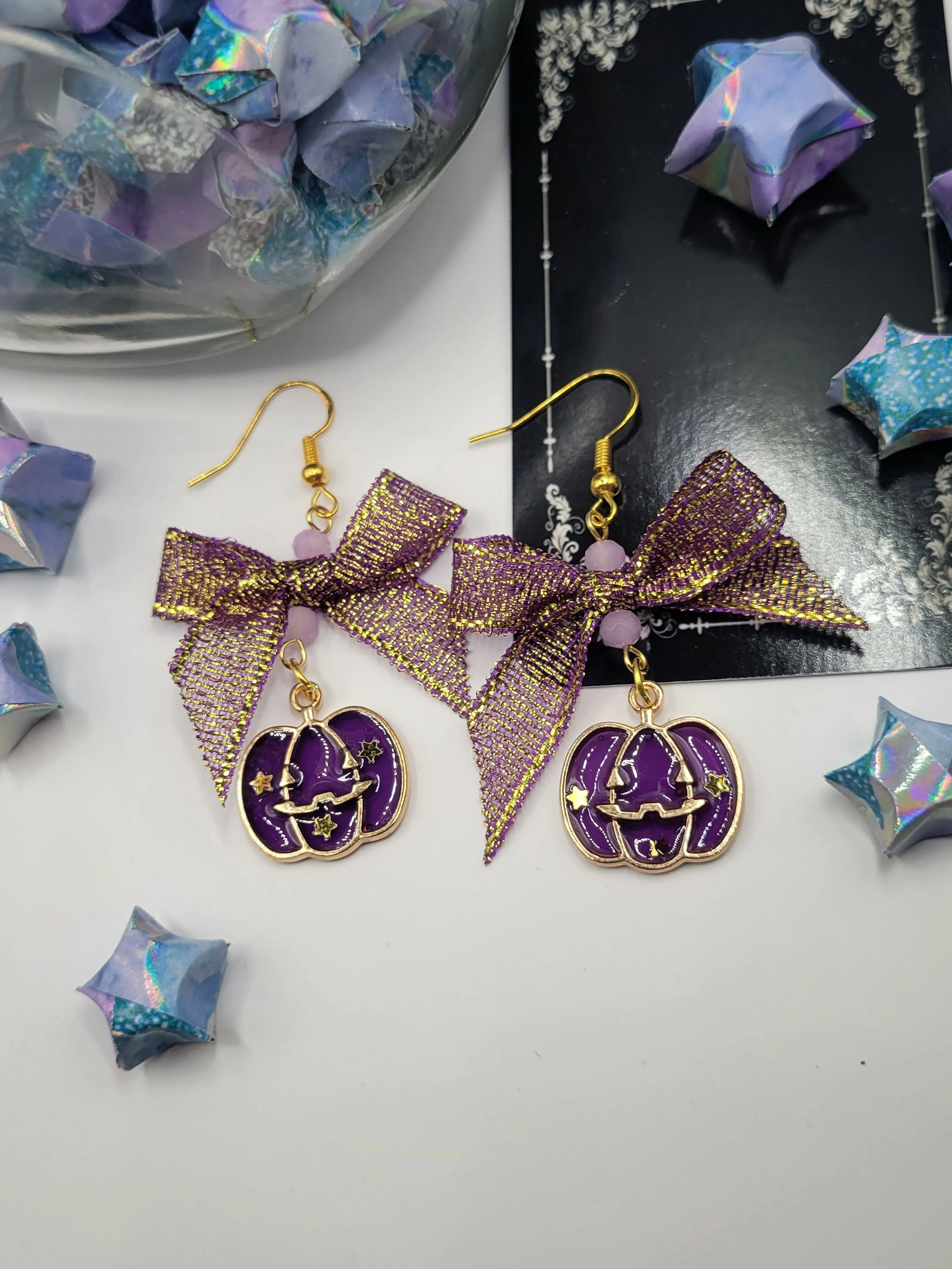 Halloween Jack-o'-Lantern Earrings