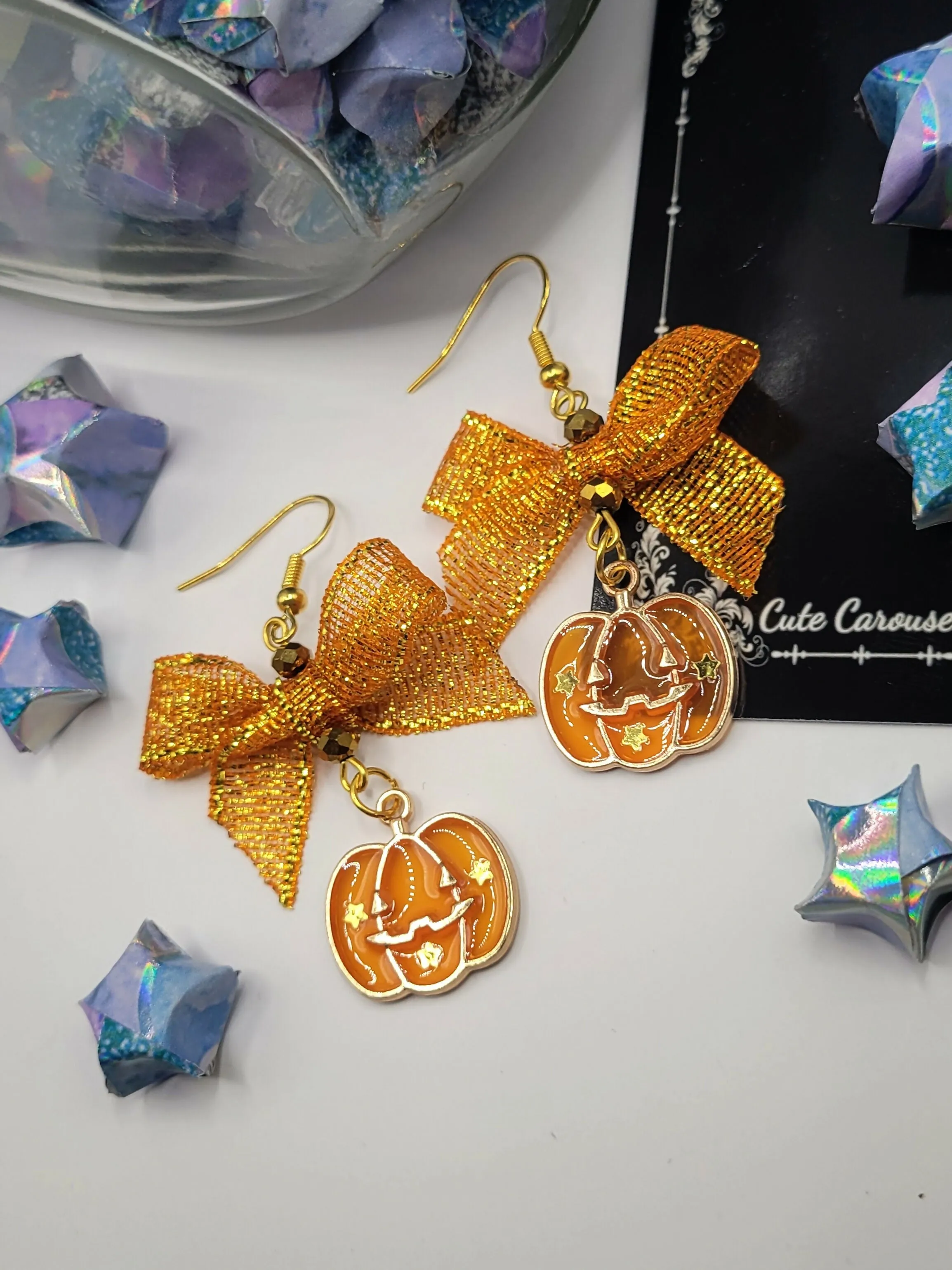 Halloween Jack-o'-Lantern Earrings