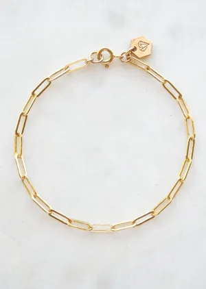 Heavy Paperclip Chain Bracelet - Gold Filled