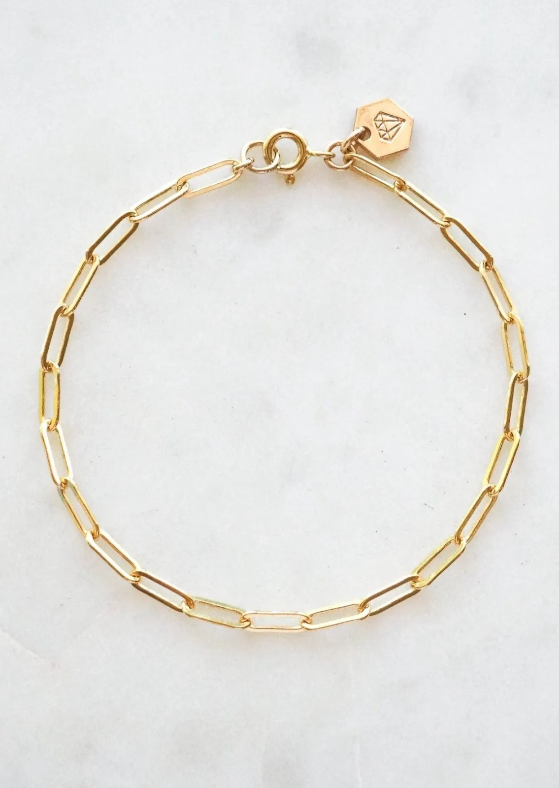 Heavy Paperclip Chain Bracelet - Gold Filled