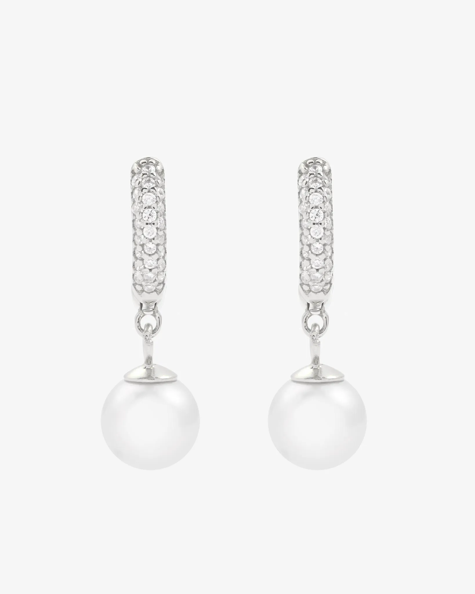 Iced Hoop & Pearl Earrings