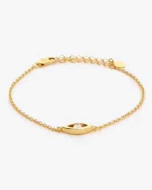 Iced Mini Evil Eye Bracelet - Gold