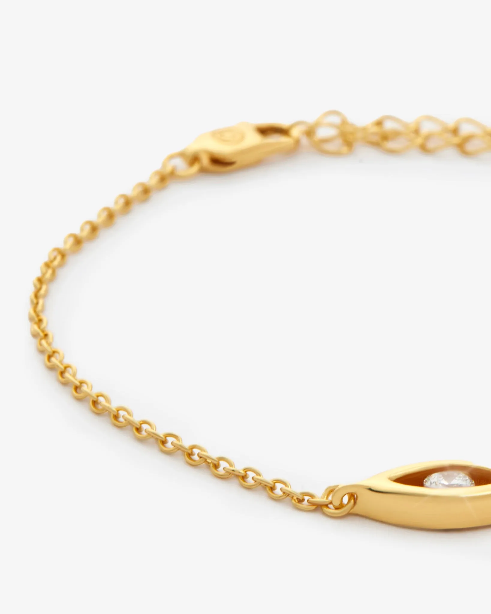 Iced Mini Evil Eye Bracelet - Gold