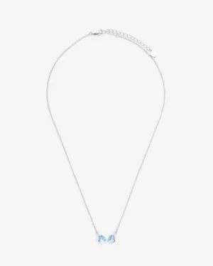 Iced Ribbon Necklace Blue