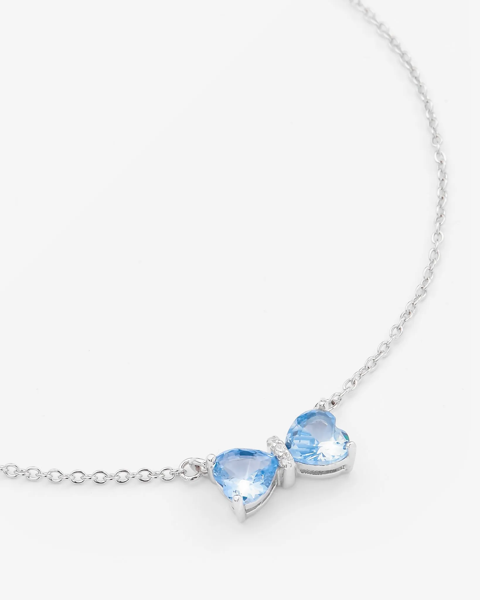 Iced Ribbon Necklace Blue