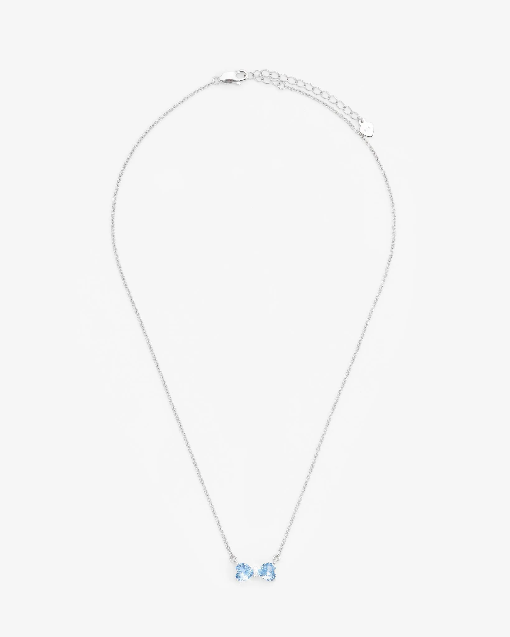 Iced Ribbon Necklace Blue