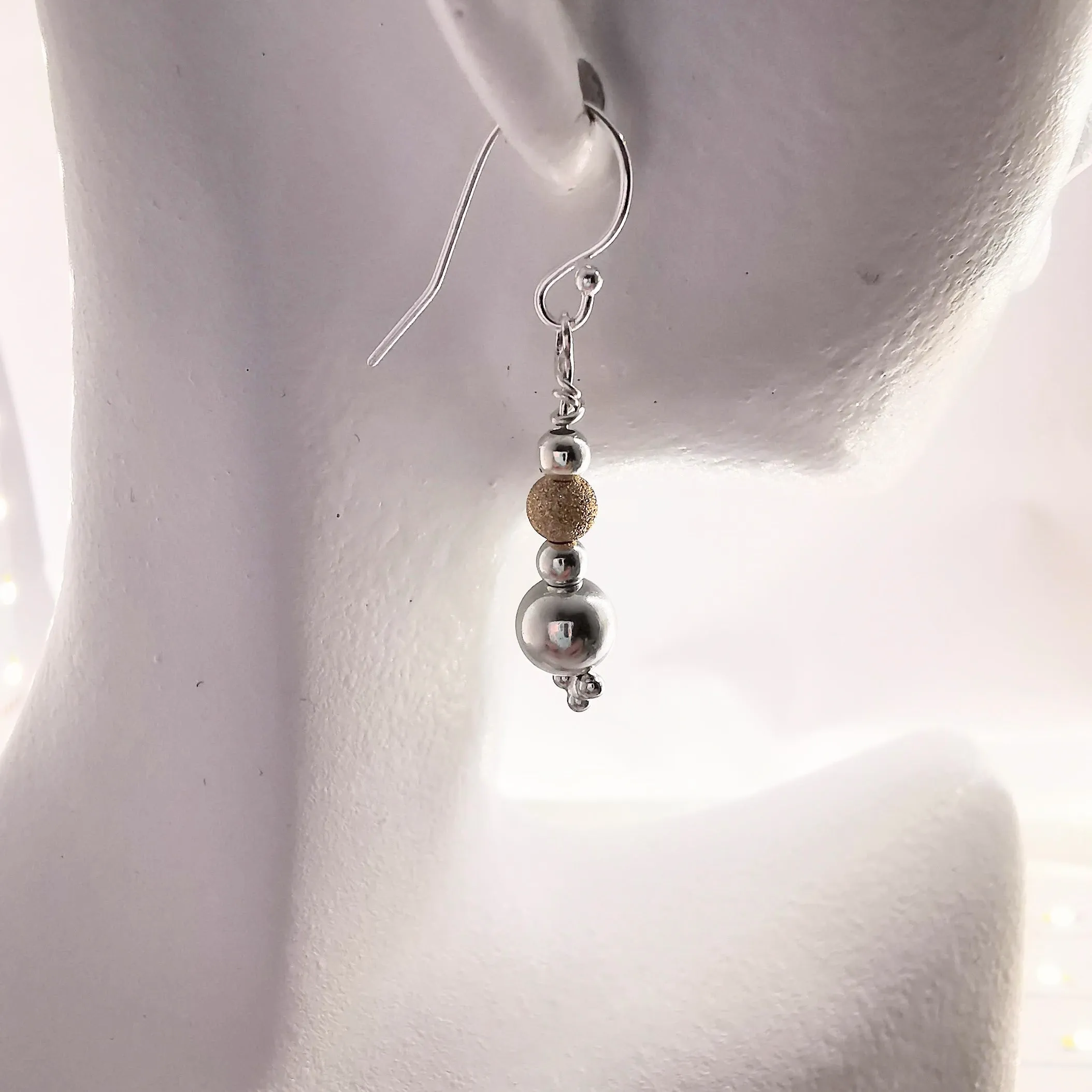 ISLA Silver Bead Dangle Earrings