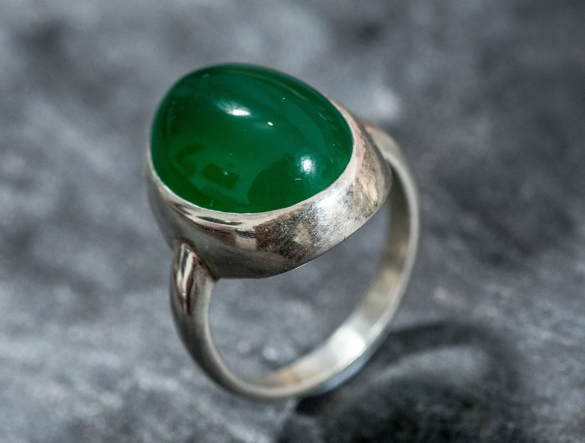 Large Emerald Ring - Vintage Emerald Ring - Oval Emerald Statement Ring