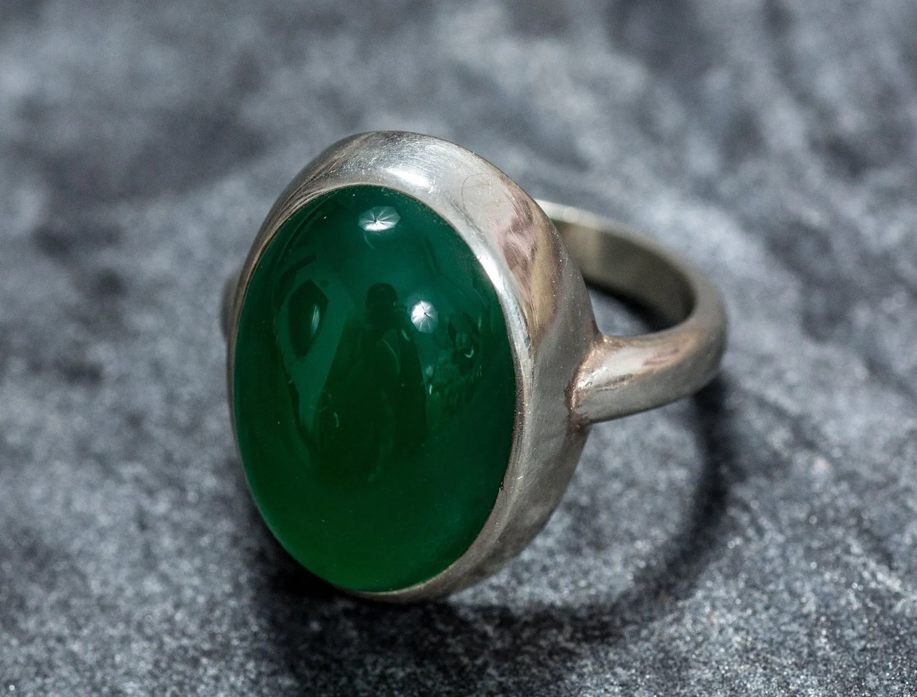 Large Emerald Ring - Vintage Emerald Ring - Oval Emerald Statement Ring