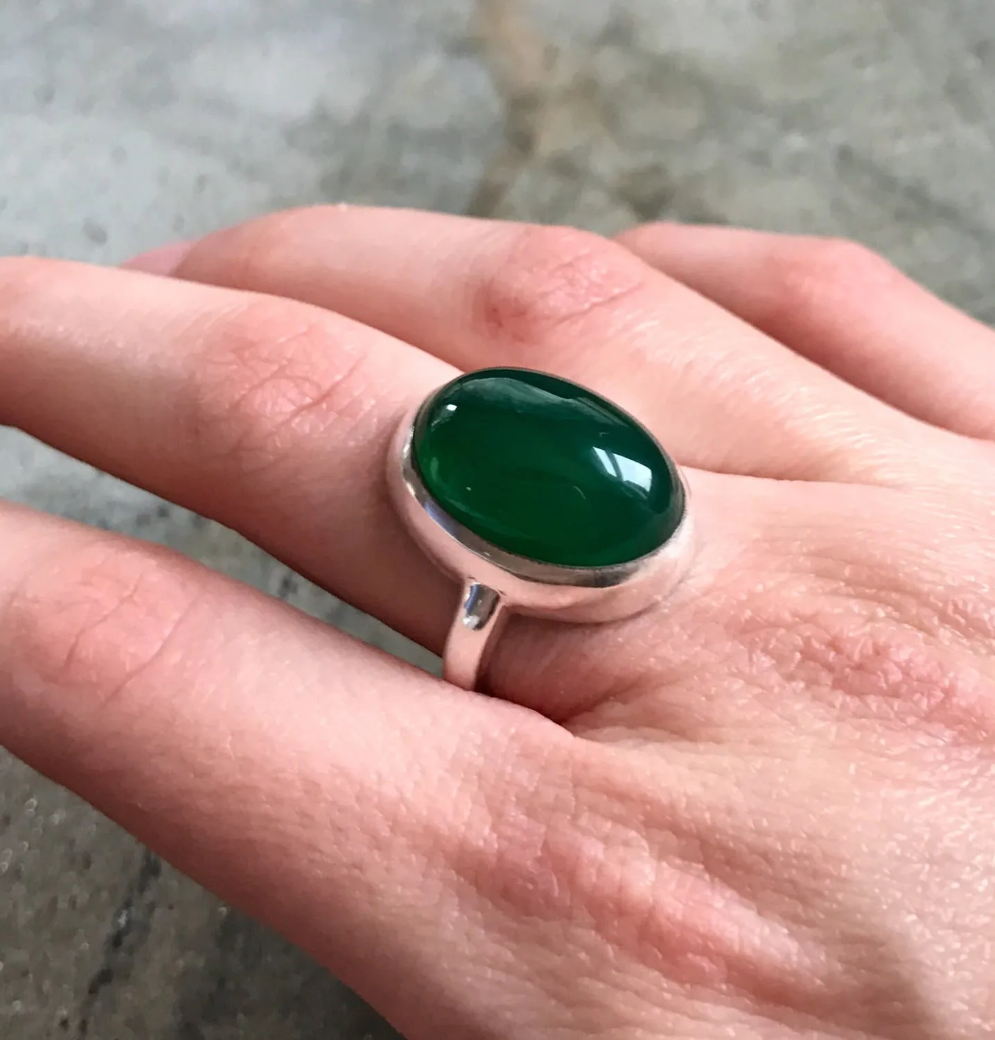 Large Emerald Ring - Vintage Emerald Ring - Oval Emerald Statement Ring