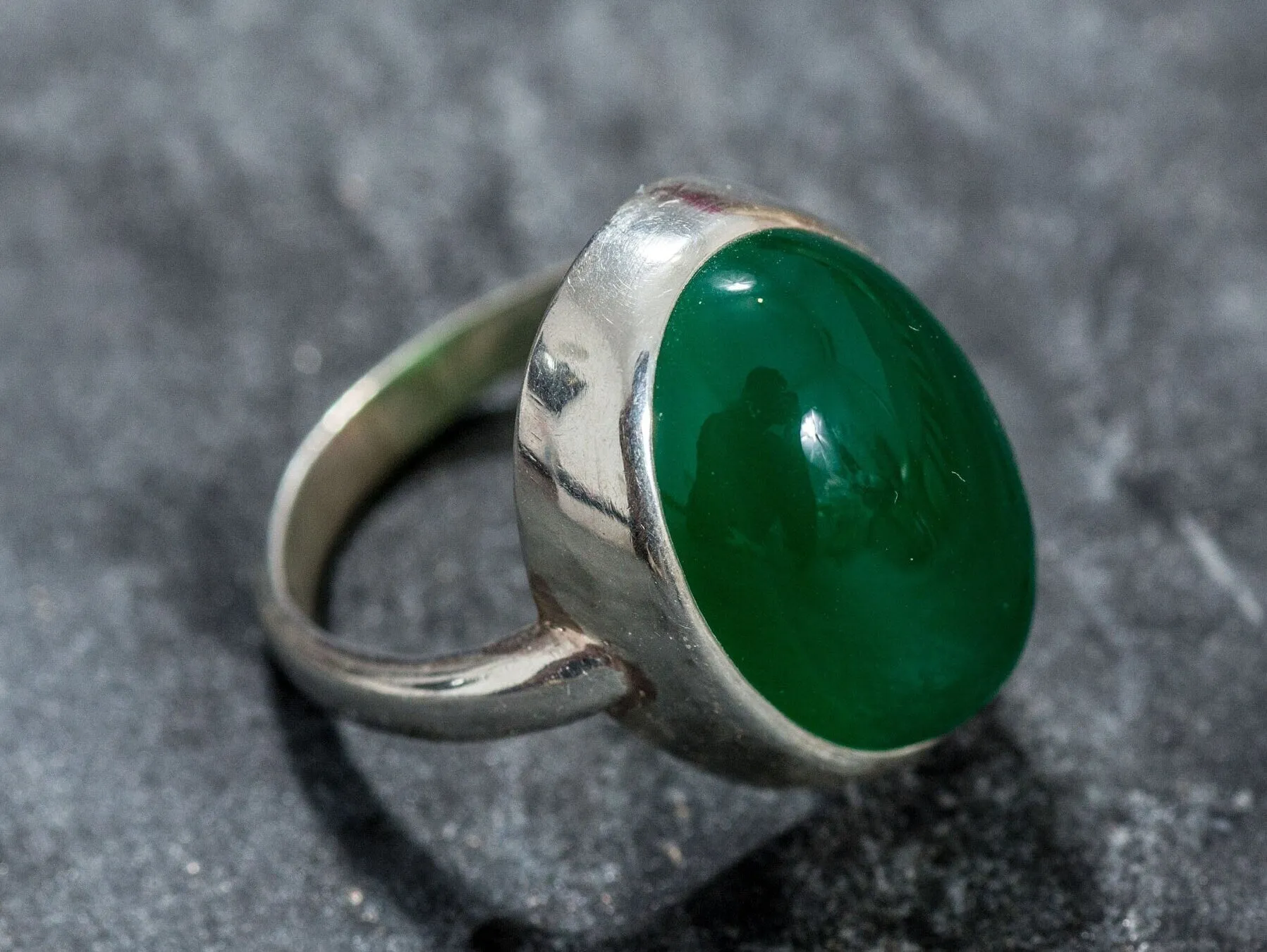 Large Emerald Ring - Vintage Emerald Ring - Oval Emerald Statement Ring