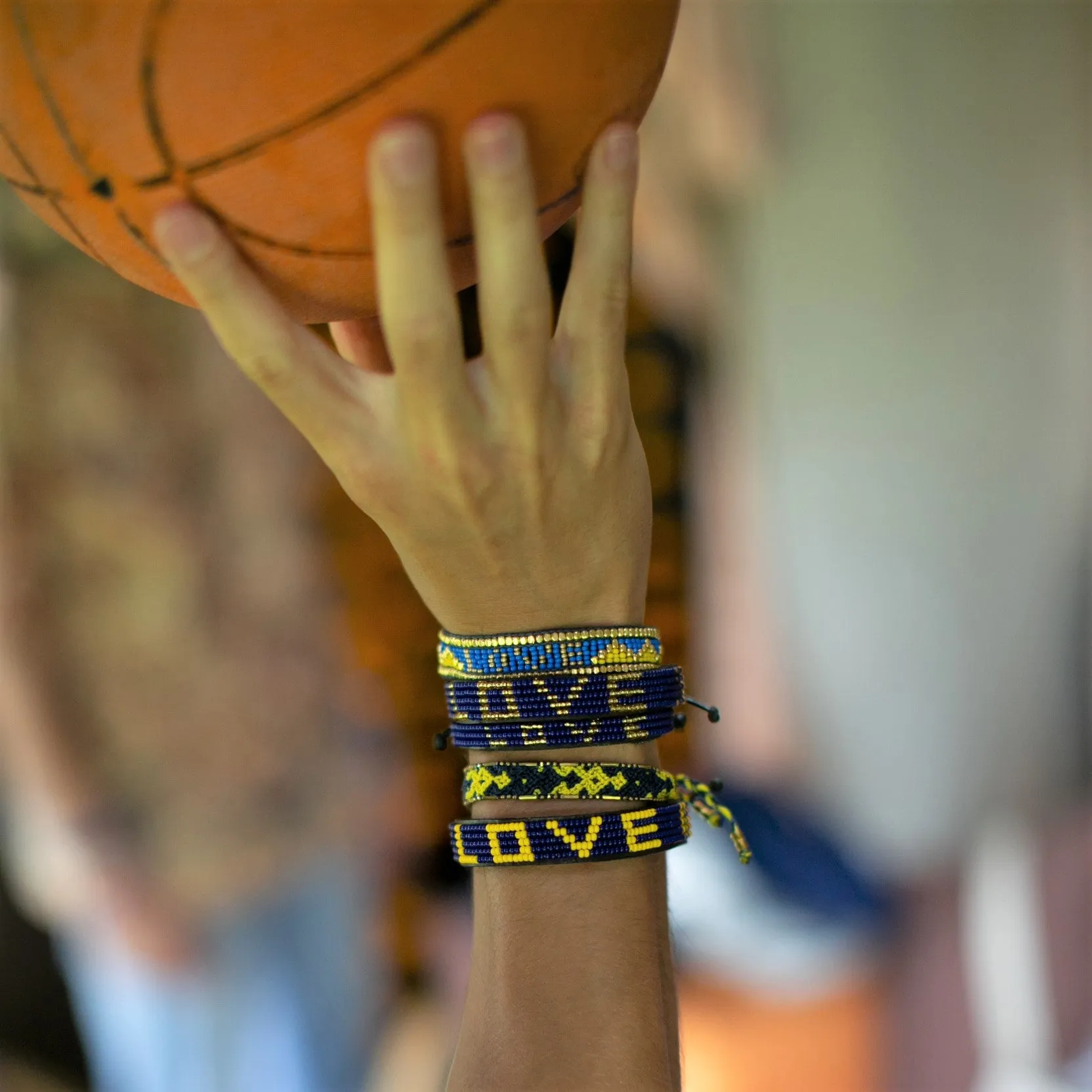 LOVE Bracelet - Navy and Yellow