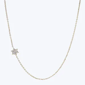 Love Letter Pave Solid Star of David Necklace