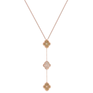 LUCE COLOUR - NECKLACE ROSE GOLD PAVE & 2 DIAMONDS S