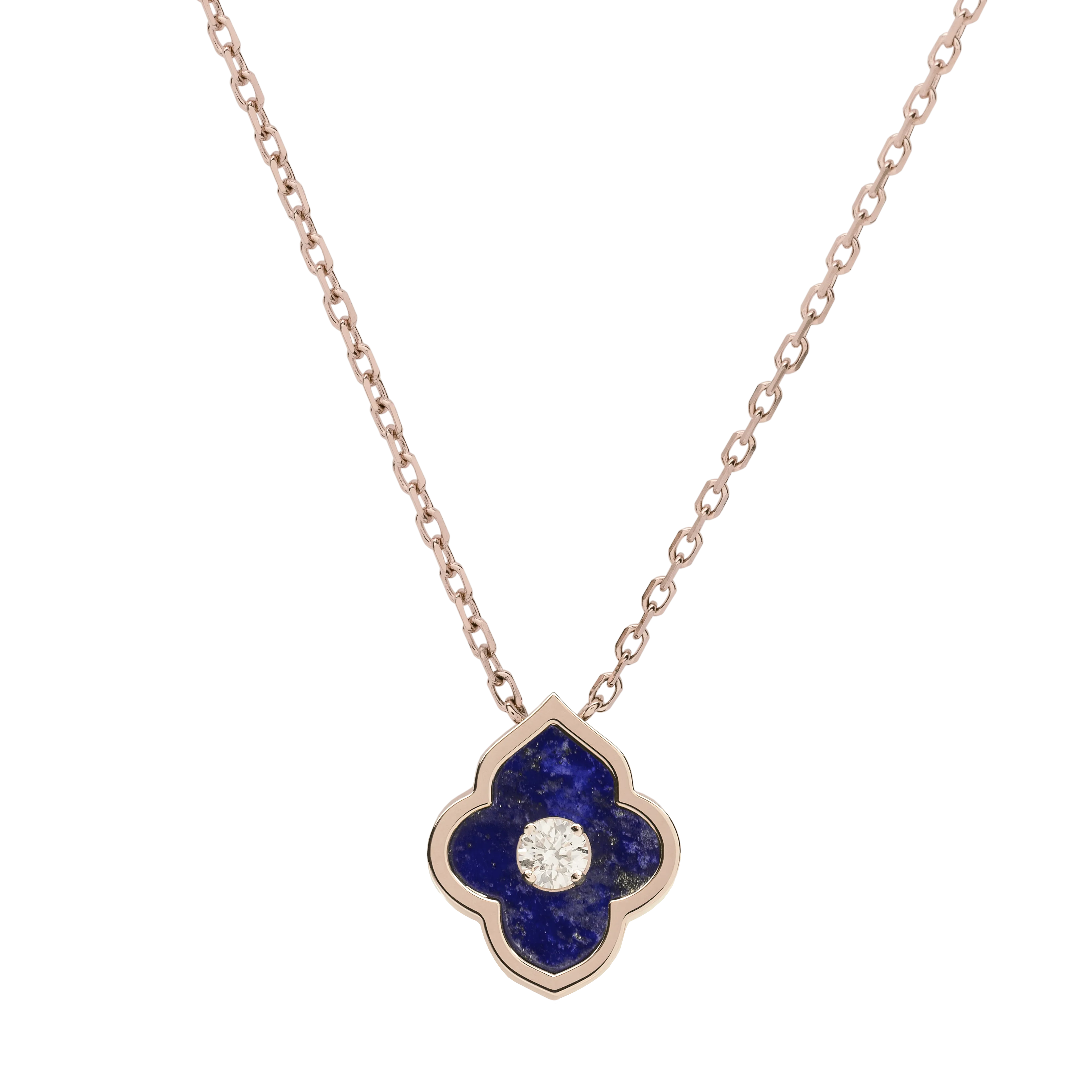 LUCE COLOUR - PENDANT ROSE GOLD LAPIS LAZULI & 1 DIAMOND S