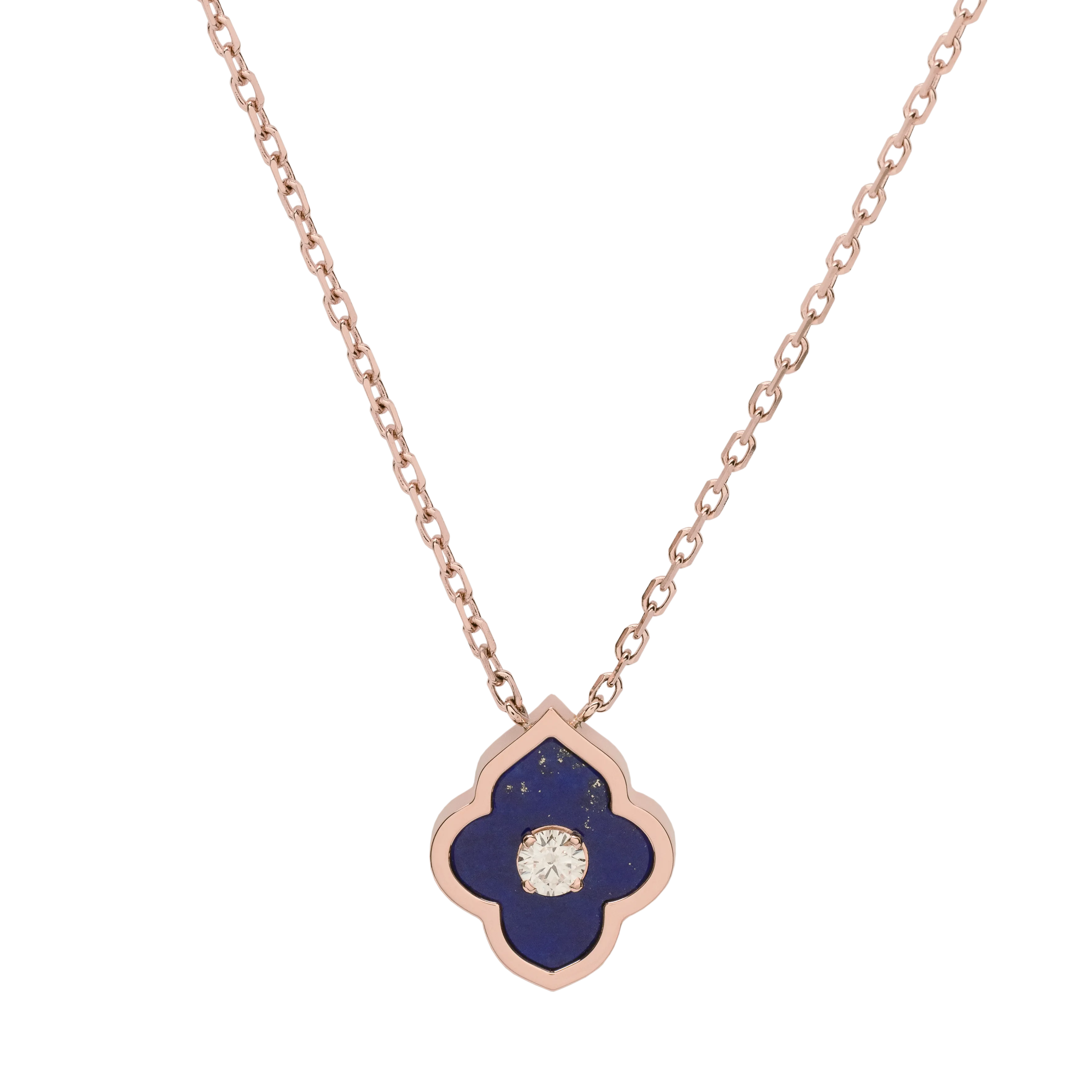 LUCE COLOUR - PENDANT ROSE GOLD LAPIS LAZULI & 1 DIAMOND S