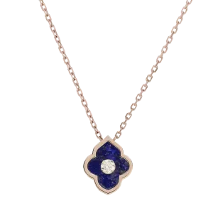 LUCE COLOUR - PENDANT ROSE GOLD LAPIS LAZULI & 1 DIAMOND S