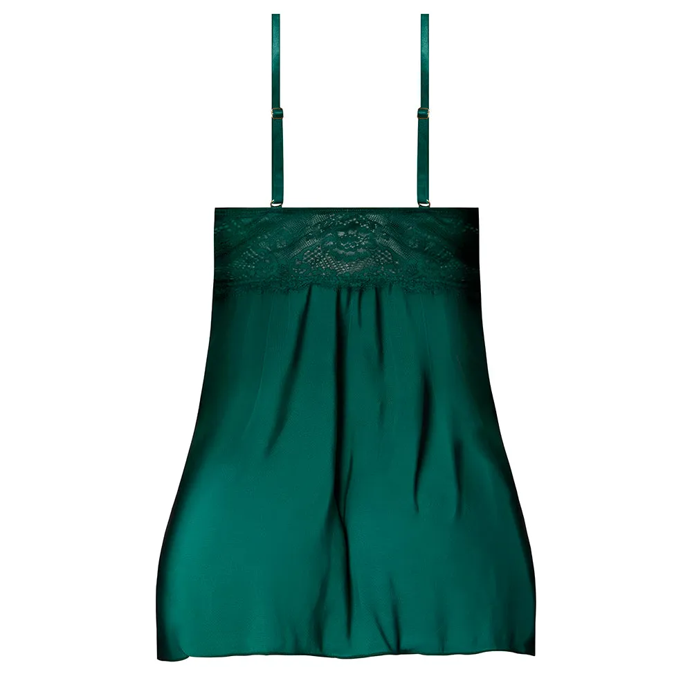 Magic Silk Evermore Babydoll & Cheeky Panty Set Emerald S/M