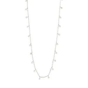 MAJA Crystal Multi Drops Necklace - Silver Plated