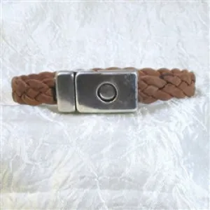 Man's Brown Braided Leather Bracelet