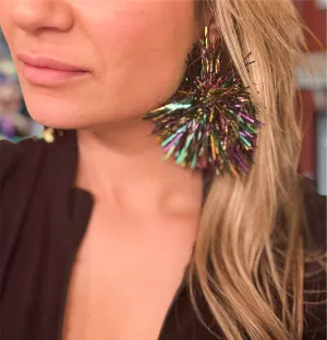 Mardi Gras Tinsel Earrings