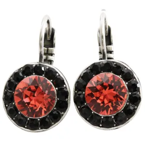 Mariana "Pomegranate" Silver Plated Must-Have Round Pavé Crystal Earrings, 1129 1045