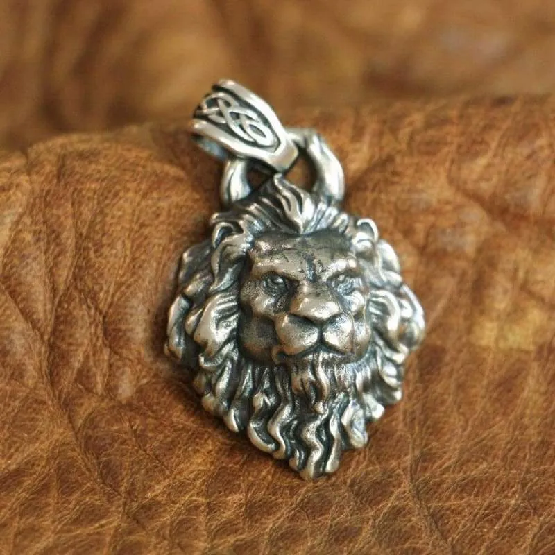 Men's Lion King Biker Pendant (925 Sterling Silver)