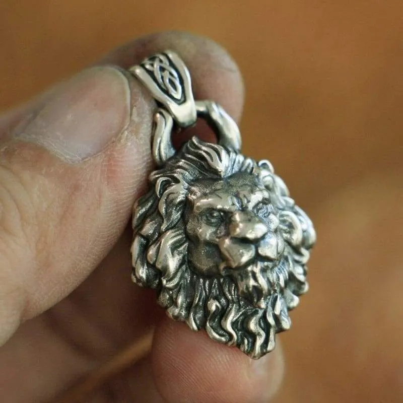 Men's Lion King Biker Pendant (925 Sterling Silver)