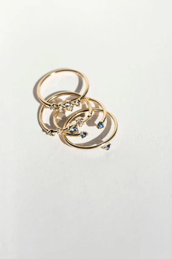 Mirrored Points Sapphire Ring