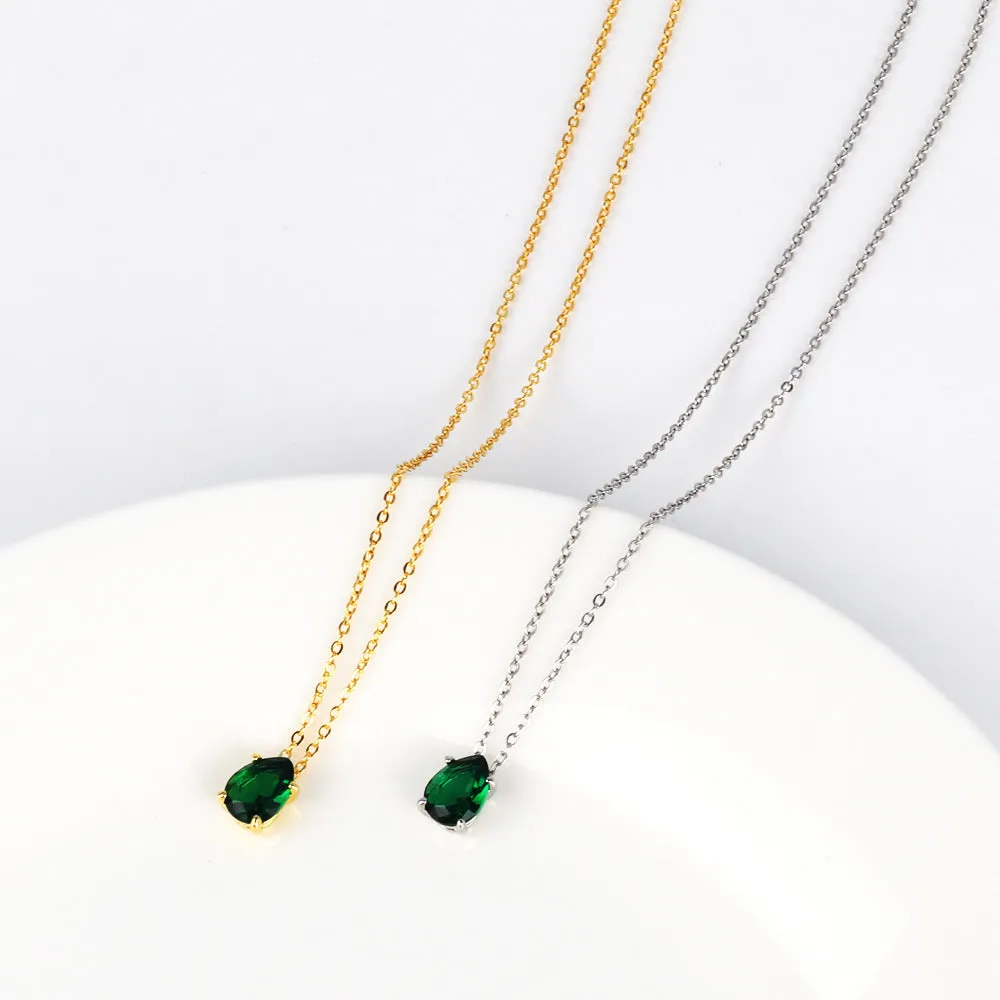 Moderate Luxury Copper Zircon Inlay Necklaces