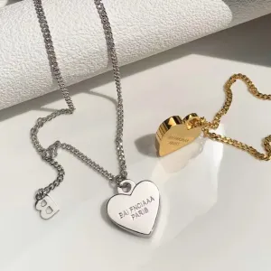 Moderate Luxury Letter Geometric Titanium Steel 18K Gold Plated Necklaces