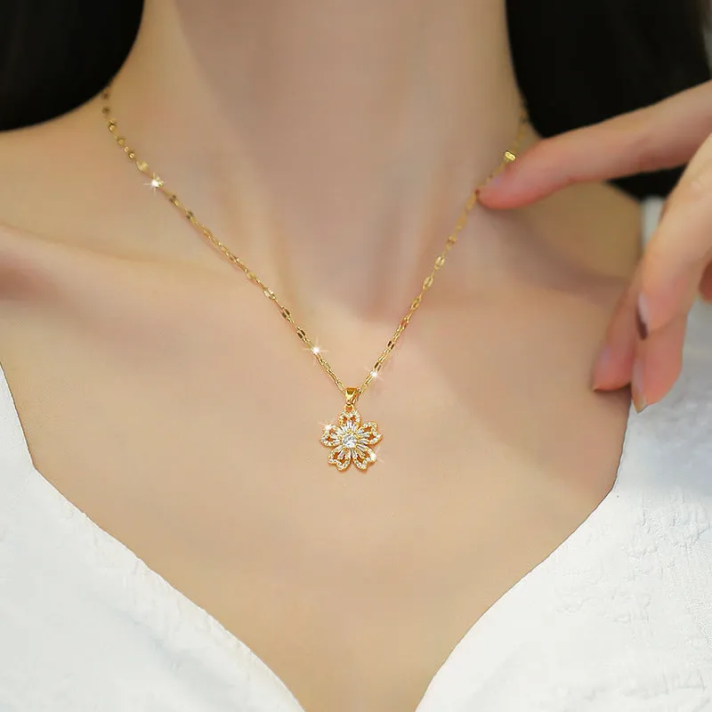 N2527 - Korean luxury flower necklace