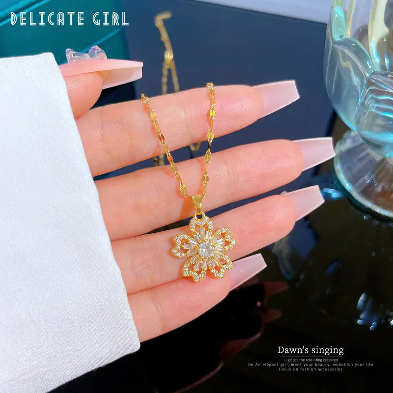 N2527 - Korean luxury flower necklace