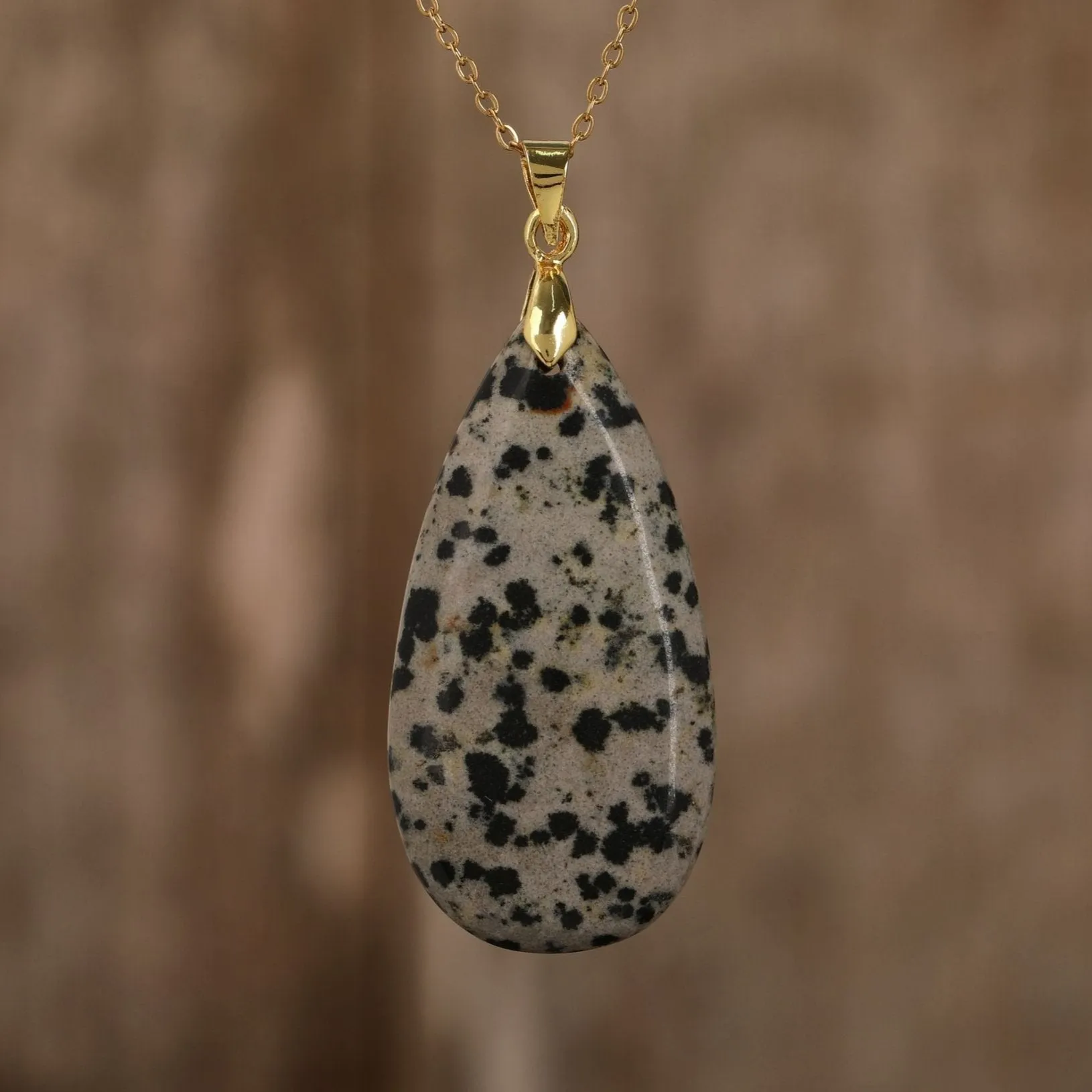 Natural gemstone Teardrop Pendant Necklace