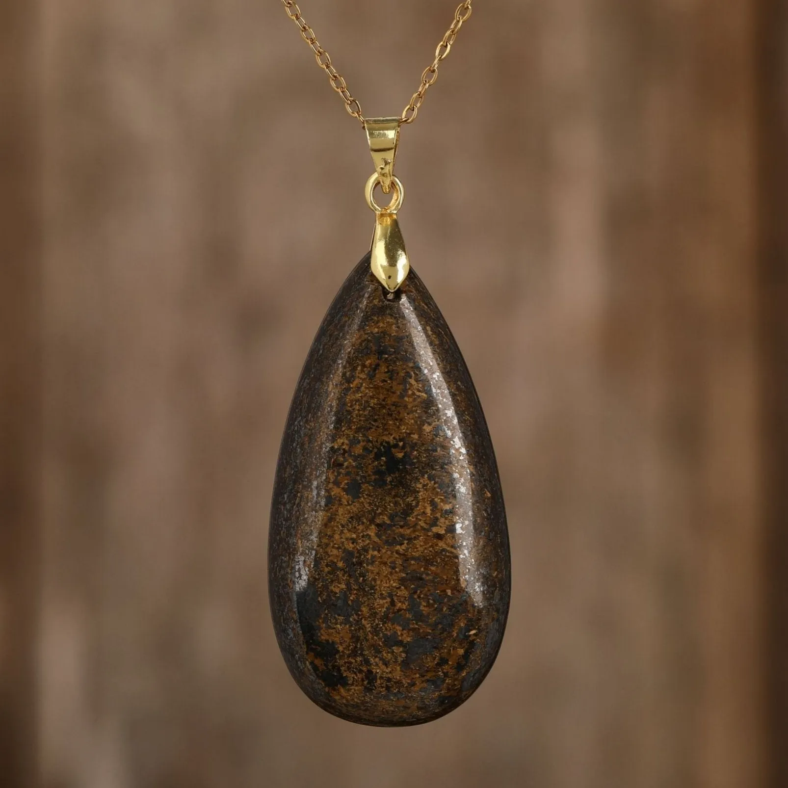 Natural gemstone Teardrop Pendant Necklace