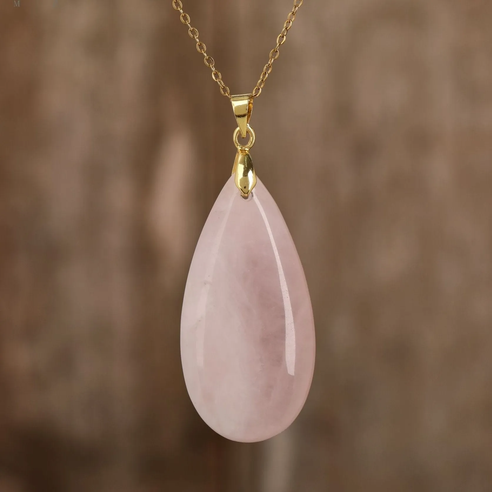 Natural gemstone Teardrop Pendant Necklace