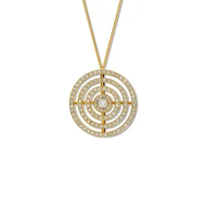 Niremius 3 Row Necklace Pendant 18ct Yellow Gold - Diamond