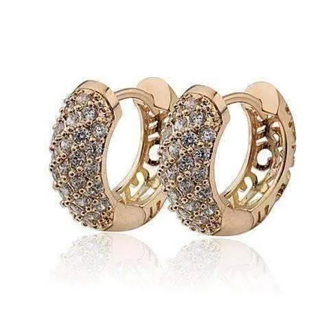 OB Youthful Collection - Petite Diamond Pave Platinum or 18K Yellow Gold Filigree Hoop Earrings