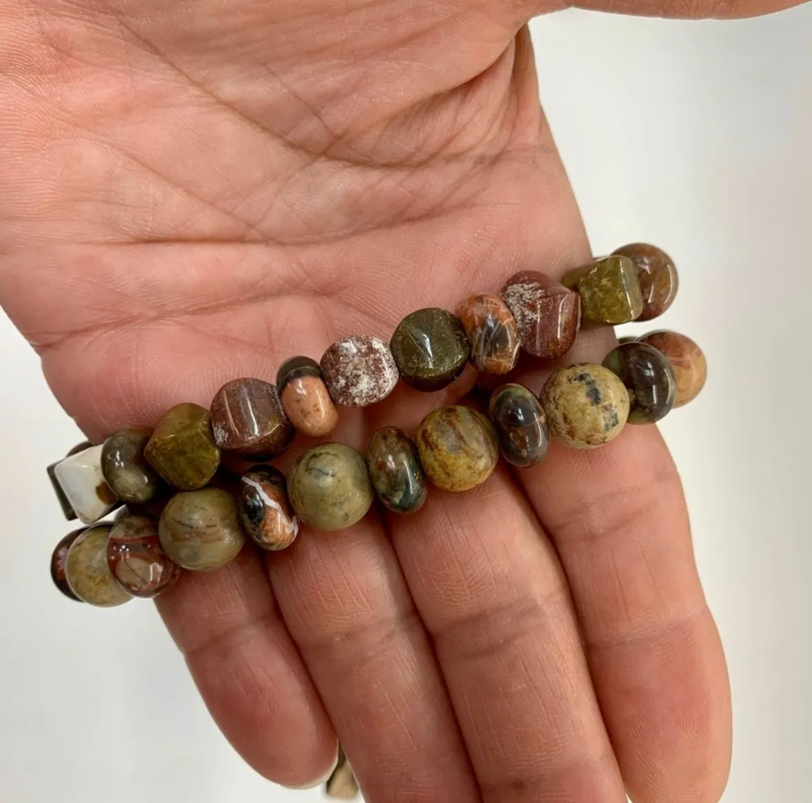 Ocean Jasper Stretch Bracelets set of 2