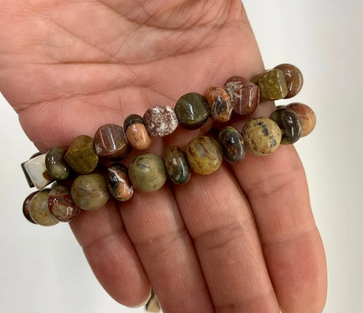 Ocean Jasper Stretch Bracelets set of 2