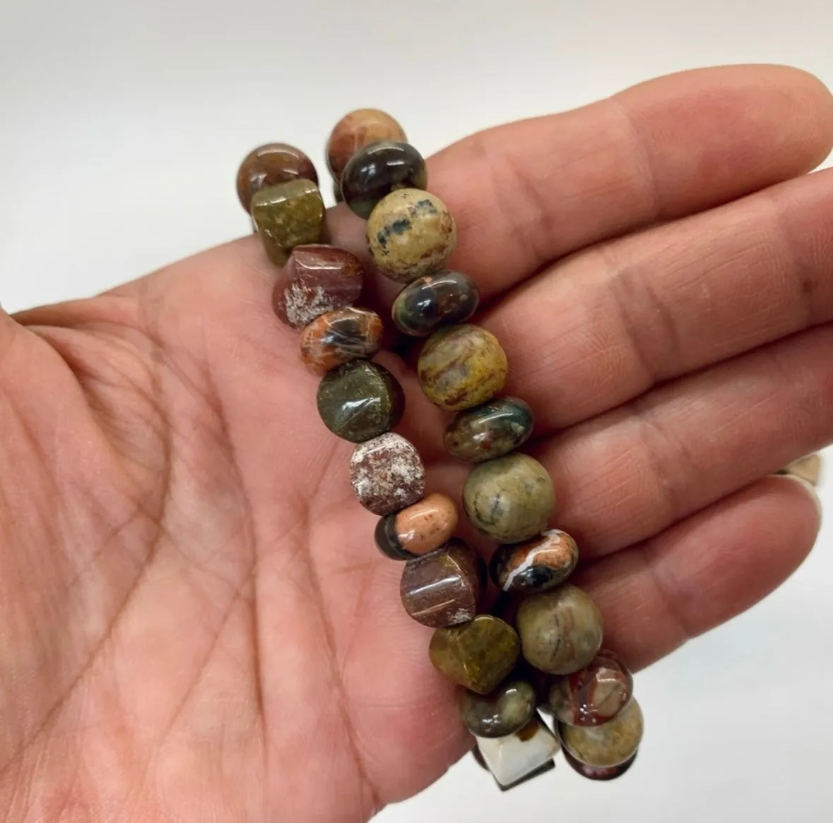 Ocean Jasper Stretch Bracelets set of 2