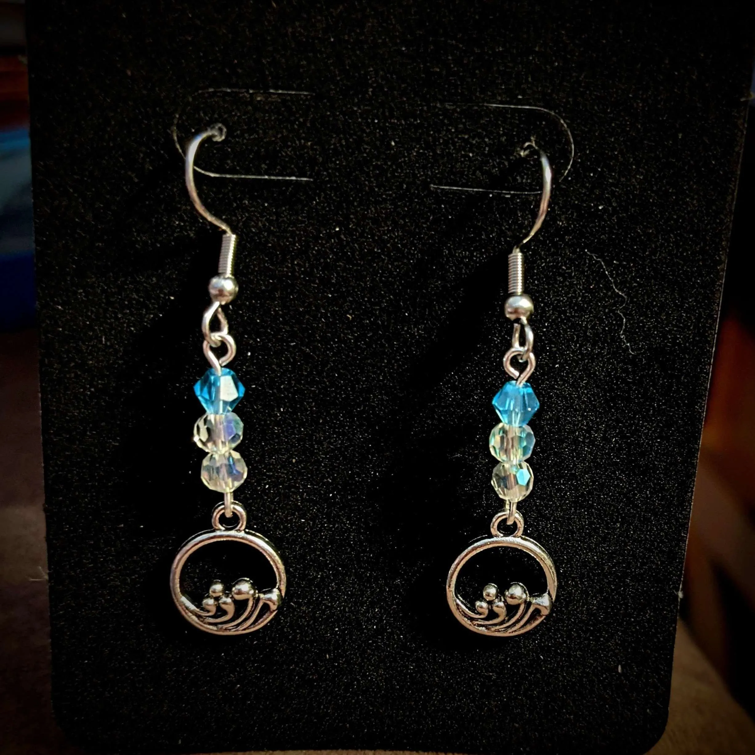 Ocean Wave Crystal Earrings